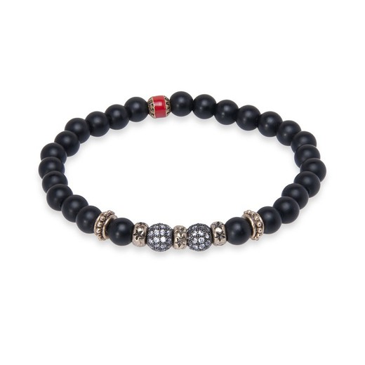 MB192X Pulsera Plata de Palo para hombre elástica modelo Dimsu de bolas