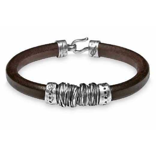 MB19F Pulsera de hombre Plata de Palo hecha de plata y cierre con gancho