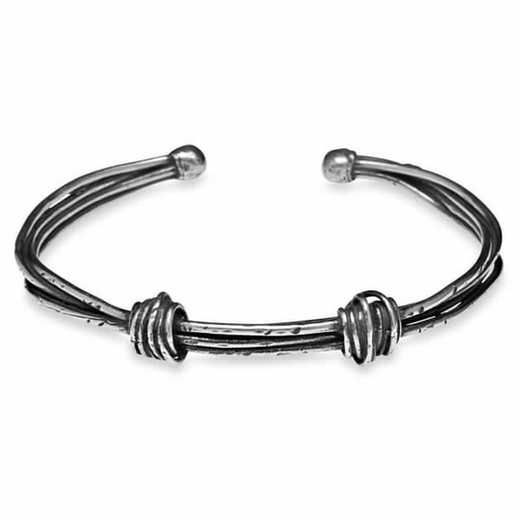 MB6A Brazalete plata nudos varias tiras