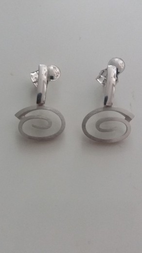 Pendientes de plata 1ª ley 925 en forma de espiral