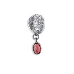 Pendientes Grandesa WE243X PLATA DE PALO de mujer en plata 1ªley 925 tipo lágrima y piedra granate colgando