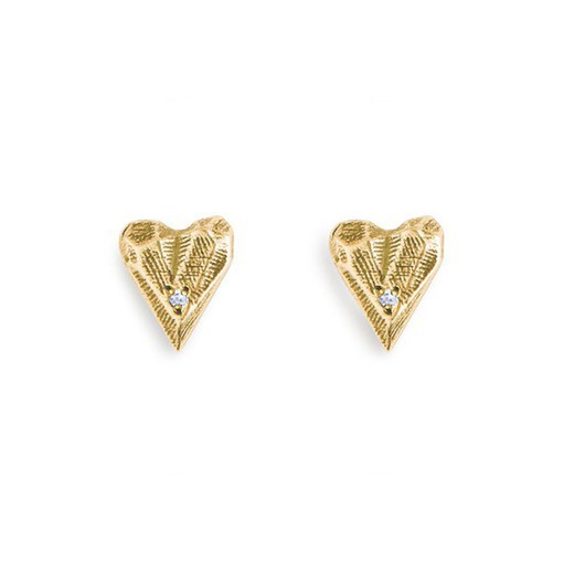 Pendientes PLATA DE PALO para mujer BE001G corazón