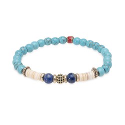 Pulsera PLATA DE PALO para mujer WB396A bonita elegante deslumbrante de turquesas y lapislázuli