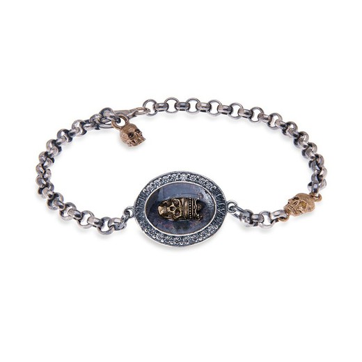 Pulsera SKULL PLATA DE PALO SB069A unisex colección Live Life