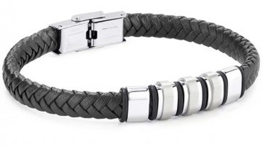 Pulsera TREND DT3024.82 para hombre de acero y piel modelo Rocosas