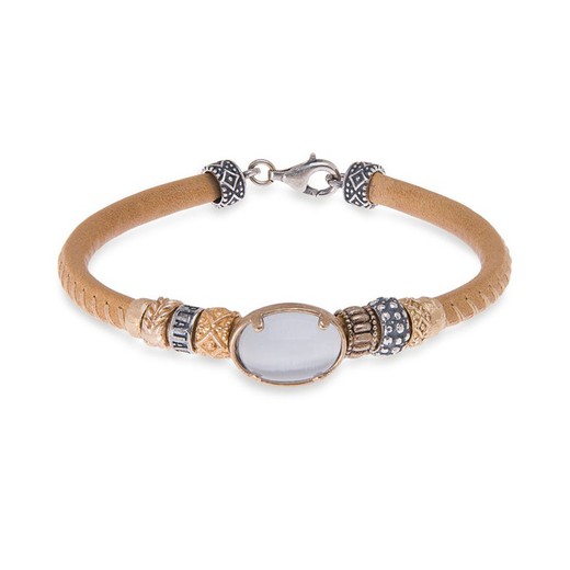 Pulsera Plata de Palo Piedra Luna WB286X de mujer elegante