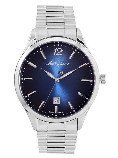 Reloj Mathey Tissot hombre REFERENCIA: H411MABU esfera azul y calendario de acero 316L