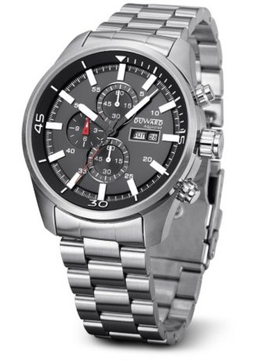 Reloj de hombre colección AQUASTAR Hockenheim D85527.B2 esfera gris muy elegante de acero inoxidable 316L