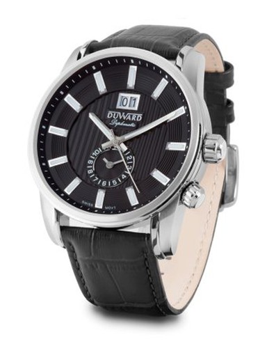 Reloj Duward de hombre Swiss Made DIPLOMATIC D85709.02 y calendario caja de acero 316L con doble horario