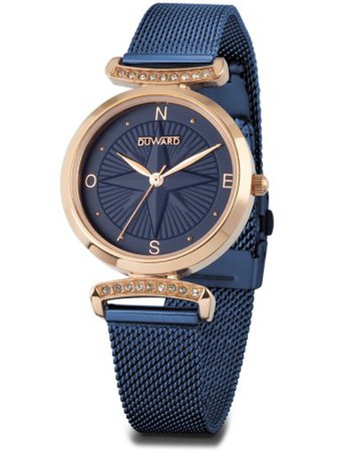 Reloj Duward de mujer colección LADY Kwinde D25334.85 de acero inoxidable 316L con tratamiento IP azul