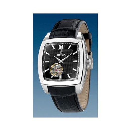 Reloj Festina de hombre F6753/2 automático caja de acero 316L inoxidable correa de piel elegante