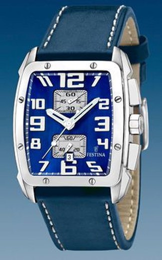 Reloj Festina de hombre F16259/3 caja de acero 316L con correa y esfera azul