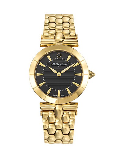 Reloj MATHEY TISSOT de mujer D106PN colección Tarta de acero inoxidable 316L chapado oro con tratamiento IP