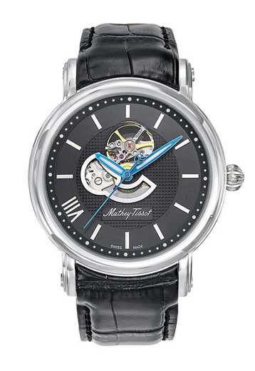 Reloj TISSOT unisex colección SKELETON automático modelo H7053AN con movimiento Landeron 24, esfera negra muy visible