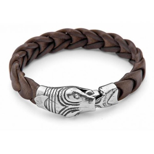 SP2 Pulsera Plata de Palo de piel cobra plata