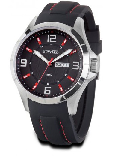 Reloj Duward hombre colección SPORT Desert D85411.04 negro correa de silicona