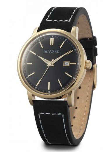 Reloj Duward hombre colección ELEGANCE Stilne D85409.12 negro, correa de piel