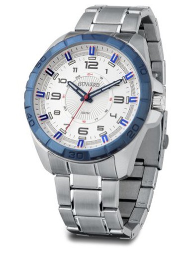 Reloj Duward de hombre estiloso SPORT Marsh Ref D95304.71 acero inoxidable 316L cristal acabado zafiro esfera blanco elegante