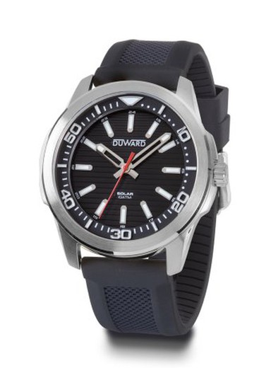 Reloj Duward de carga solar de hombre SPORT Sun Ref D85343.02 caja de acero 316L y correa de silicona