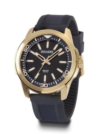 Reloj Duward de hombre colección SPORT Sun Ref D85343.12 de carga solar caja de acero 316L con tratamiento IP correa de silicona