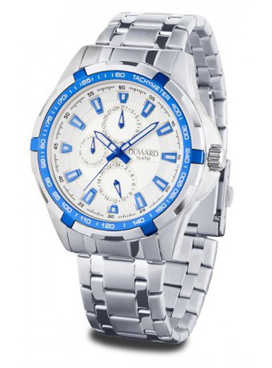 Reloj Duward de hombre Sport Thunder D95703.01 blanco y azul acero 316L