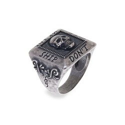 SR003X Anillo Plata de Palo de plata 925 con calavera Unisex Calavera Buike