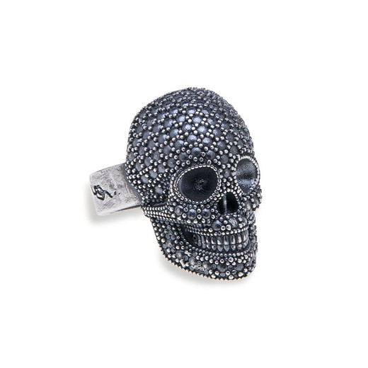 SR013A Anillo Plata de Palo Skull de plata y calavera