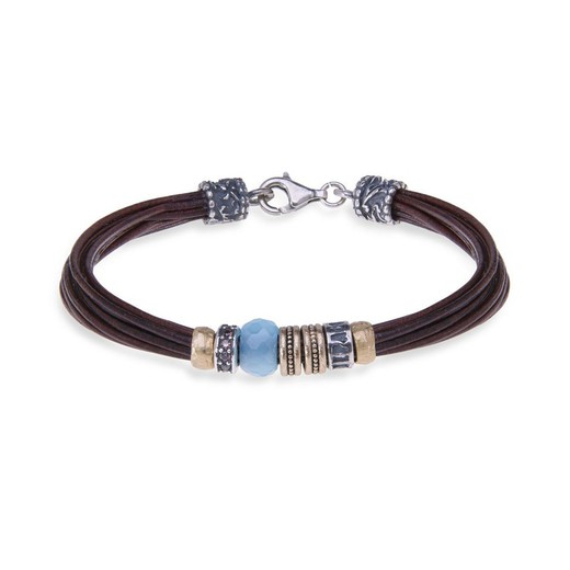 WB233X Pulsera Plata de Palo Cuarzo azul