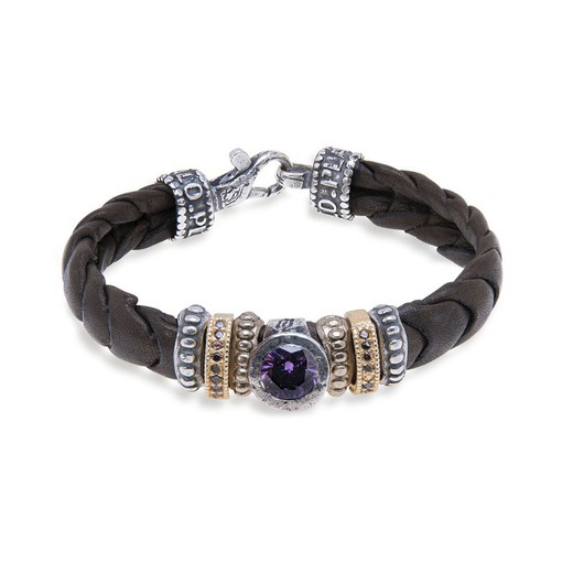 WB322M Pulsera PLATA DE PALO de mujer amatista