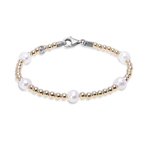 WB388X Pulsera Elmina PLATA DE PALO de perlas para mujer elegante