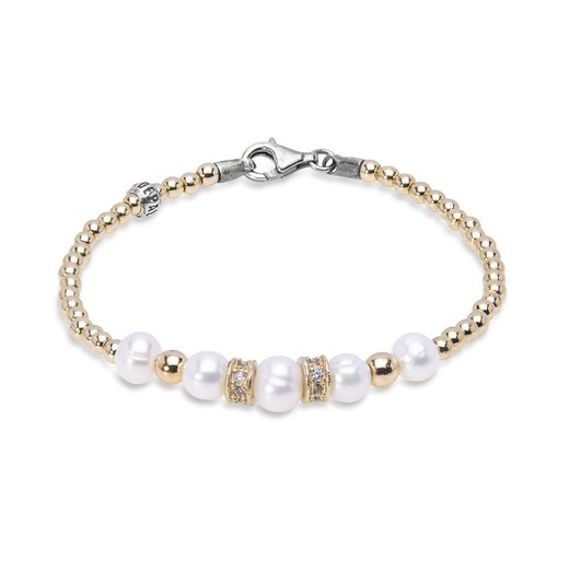 WB389X Pulsera Lyra Plata de Palo de perlas de agua dulce para mujer