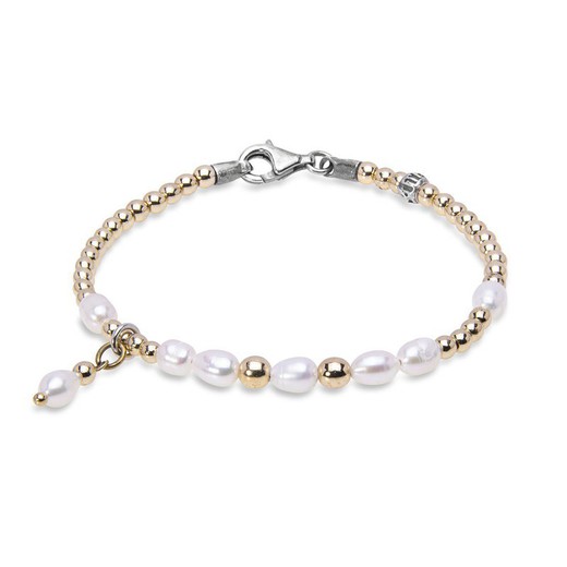 WB391X Pulsera PLATA DE PALO colección Valentina de perlas de agua dulce para mujer