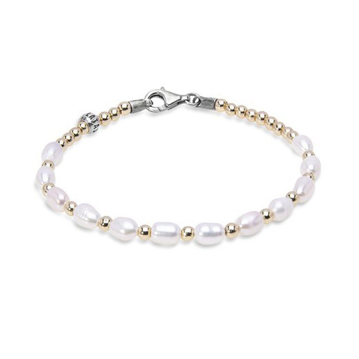 WB393X Pulsera PLATA DE PALO colección Bastina de perlas para mujer discreta y elegante