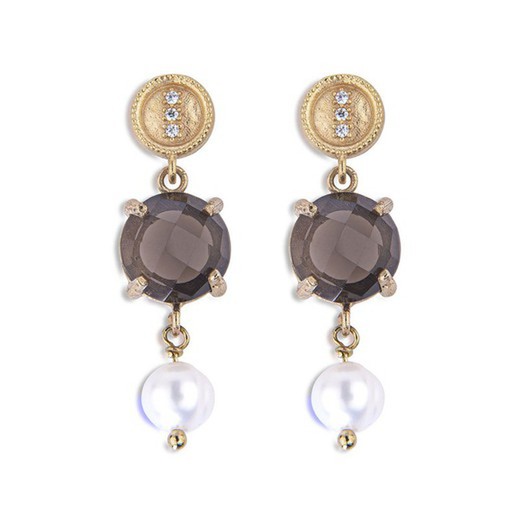 WE161G Pendientes Plata de Palo de mujer modelo Carina de perlas agua dulce para mujer elegantes