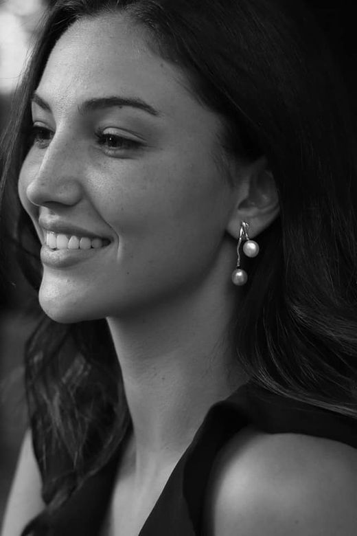 Plata largos con perlas y piedras