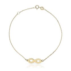 00-1004 Pulsera en oro de 18k en forma del signo infinito y ajustable en dos medidas