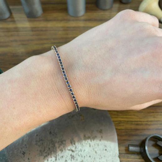 0045 Pulsera Rivière de plata para mujer