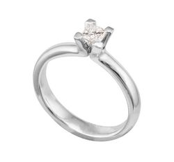 01-102245 Anillo solitario mujer Brillante talla Princesa oro blanco 18k
