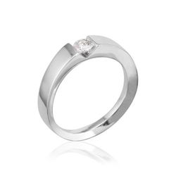 01-122369 Anillo mujer de oro blanco 18k con brillante en suspensión