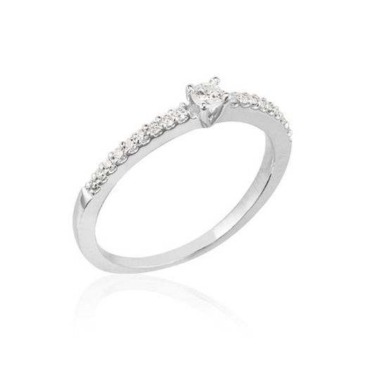 01-122424 Anillo de oro blanco con diamantes talla brillante
