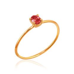 01-142639R Anillo fino de oro rosa 18k con rubí ovalado