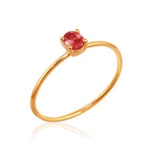 01-142639R Anillo fino de oro rosa 18k con rubí ovalado