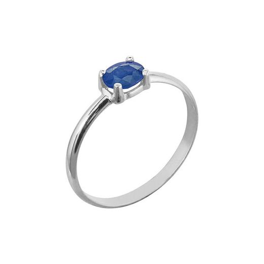 01-183958Z Anillo oro blanco 18k con zafiro azul