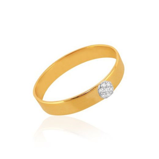 01-194030 Anillo circular plano en oro y diamantes