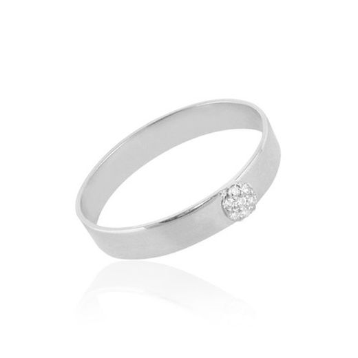 01-194030 Anillo circular plano en oro y diamantes