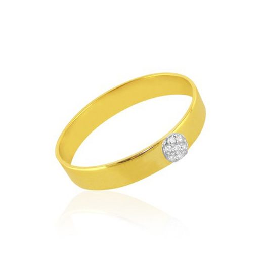01-194030 Anillo circular plano en oro y diamantes