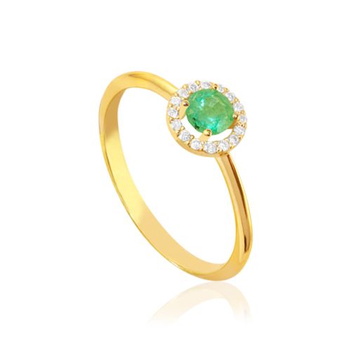 01-194331R Anillo oro rosa 18k con rosetón de diamantes y rubí