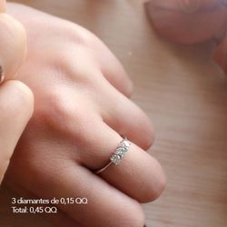 01-194366r Anillo elegante de compromiso mujer de Oro rosa 18k y diamantes