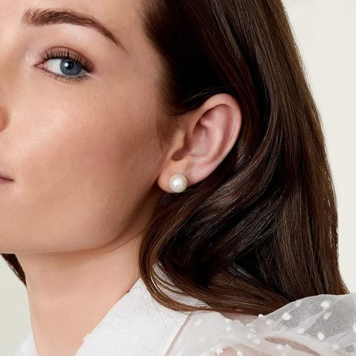 01-45 Pendientes oro 18k de mujer con perlas australianas naturales