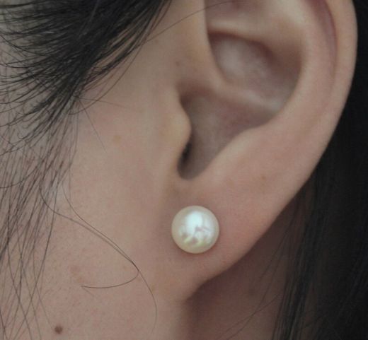 01-45 Pendientes oro 18k de mujer con perlas australianas naturales